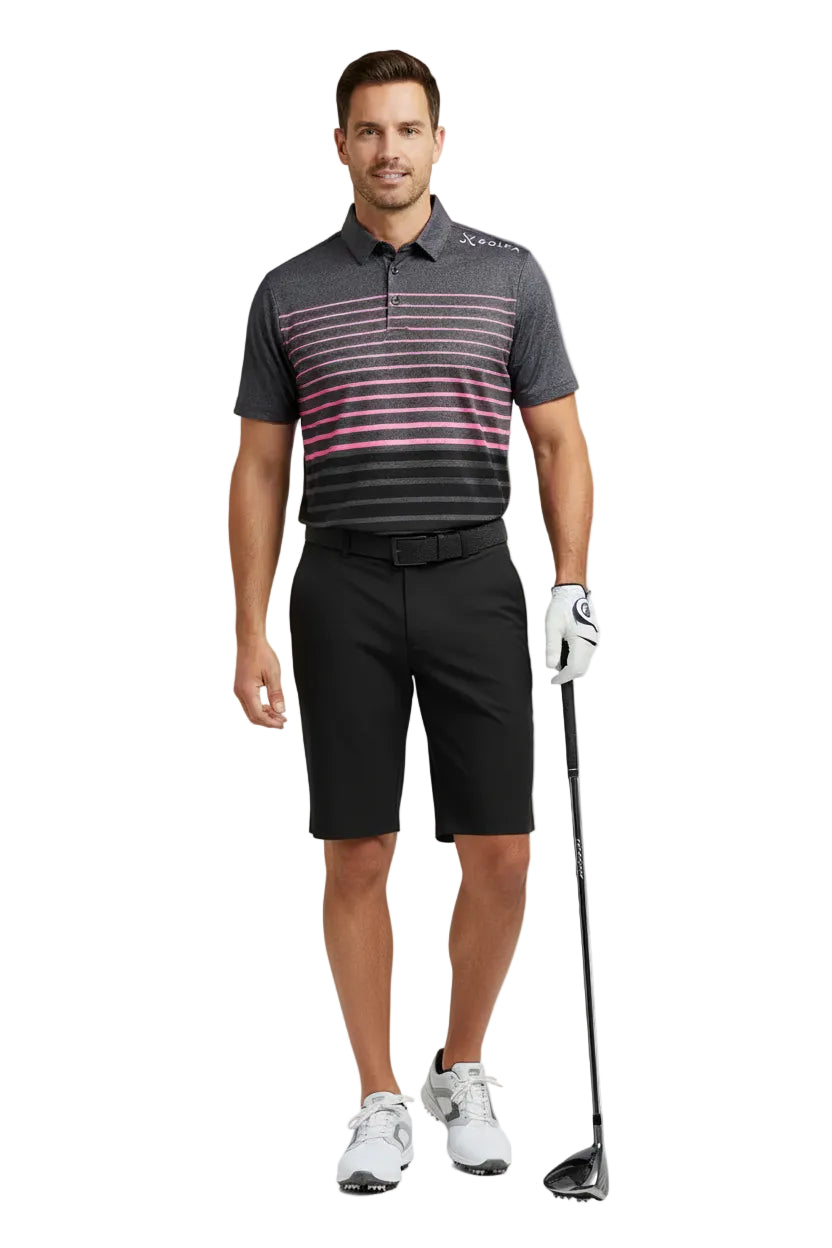 OG Series - Charcoal Pink Stripe Polo