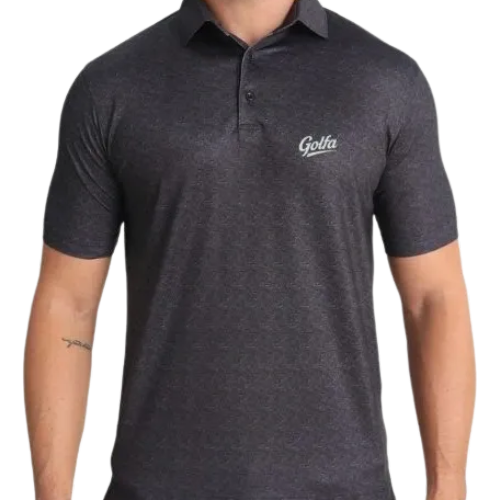 GOLFA Black Whales Tail Polo
