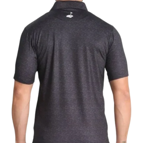 GOLFA Black Whales Tail Polo